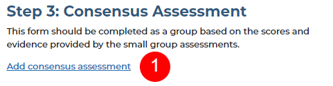 Consensus Assessment (Assessment Hub Layout)